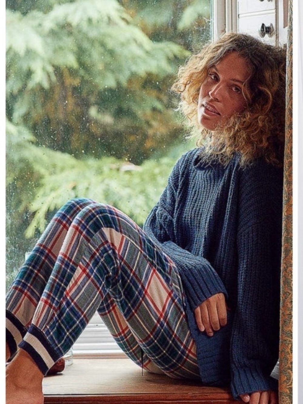 Aerie Plaid Flannel High Rise Pajama Joggers Pockets size small s